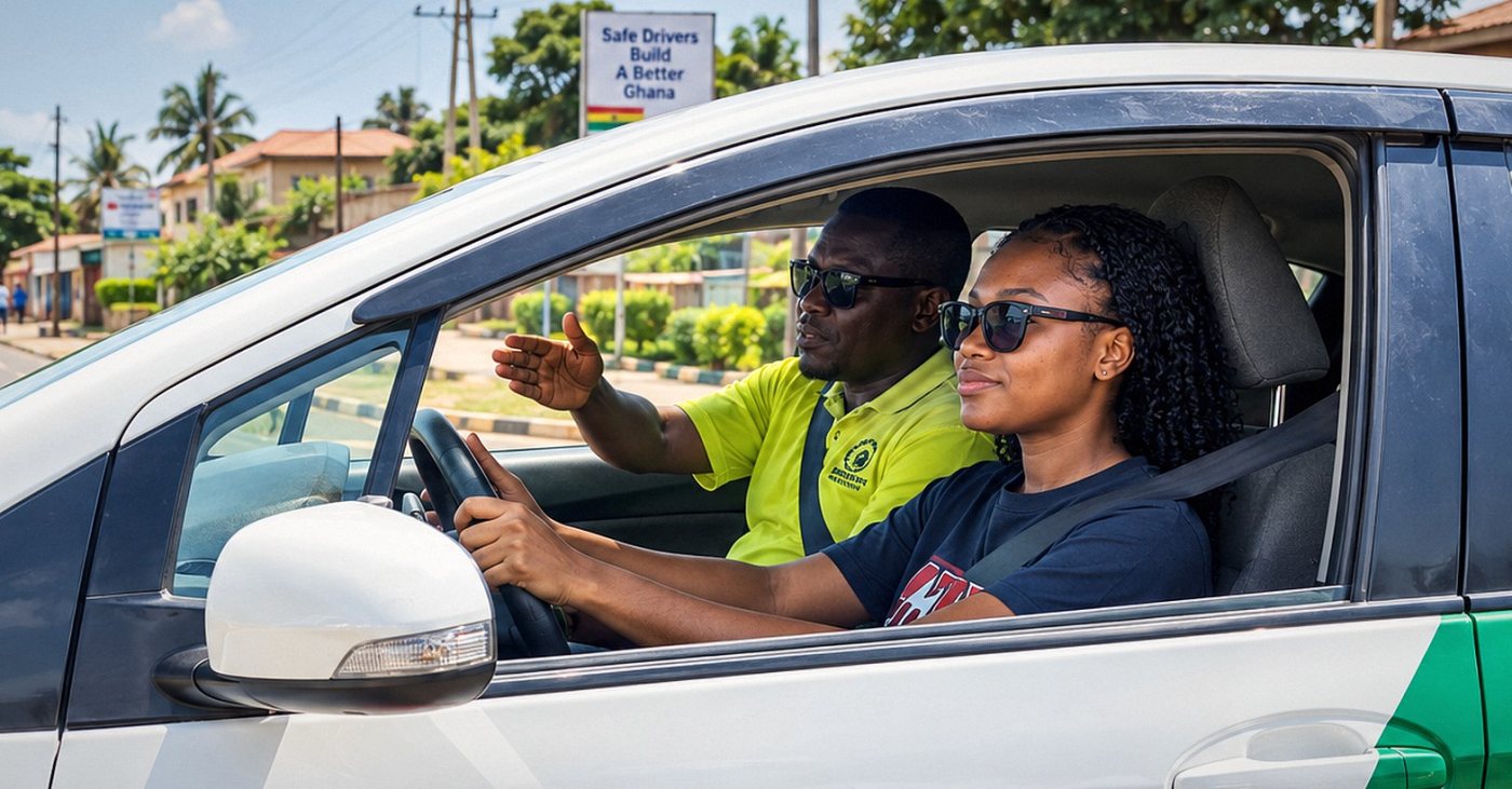 Practical lesson on a town road
